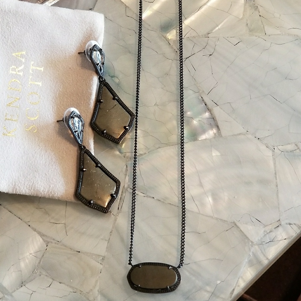 Kendra Scott Custom Gunmetal Pyrite Dylan & Alexas