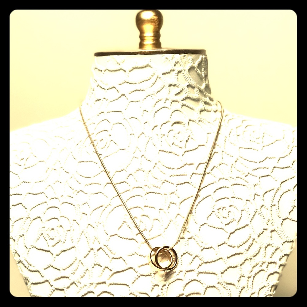 A double ring adjustable necklace