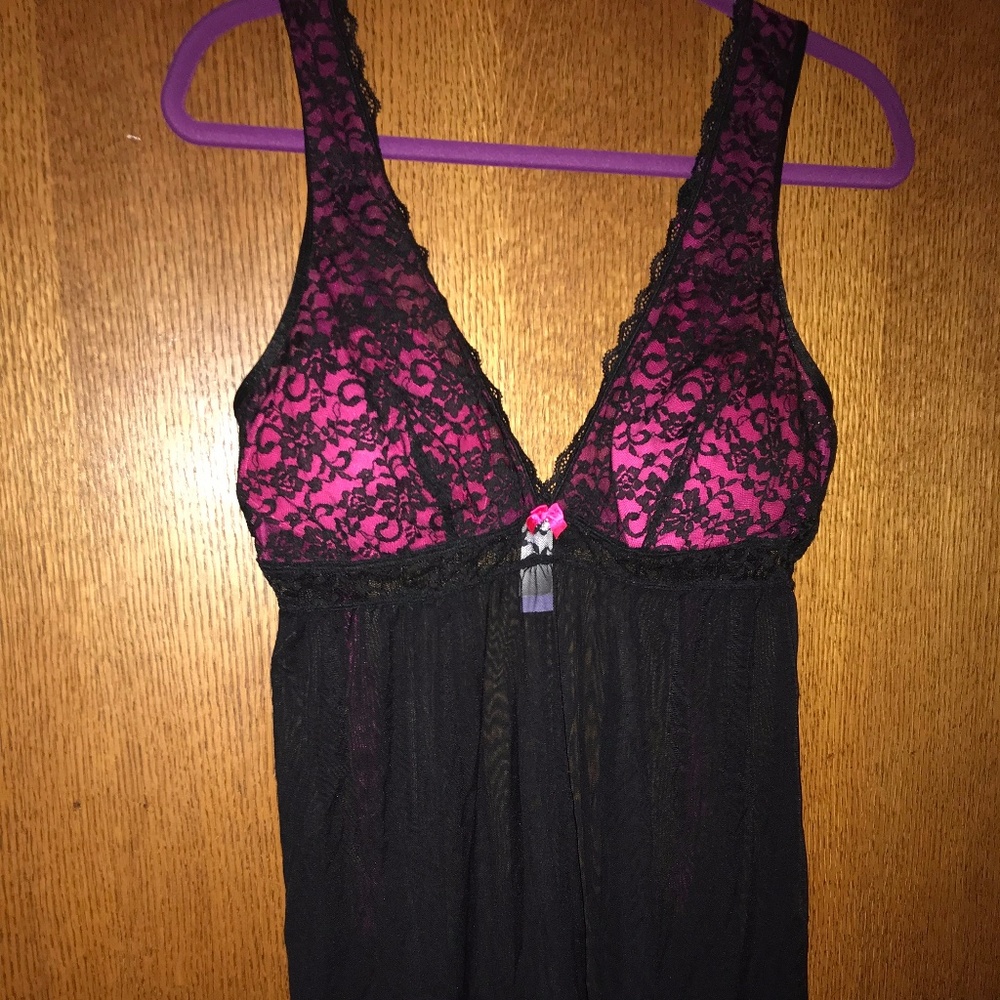 Hot Pink & Black Lingerie L - NEW