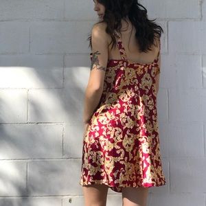 Red n Gold Versace Looking Slip Dress