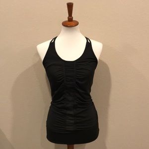 Zella ruched mesh detail racerback tank size XL