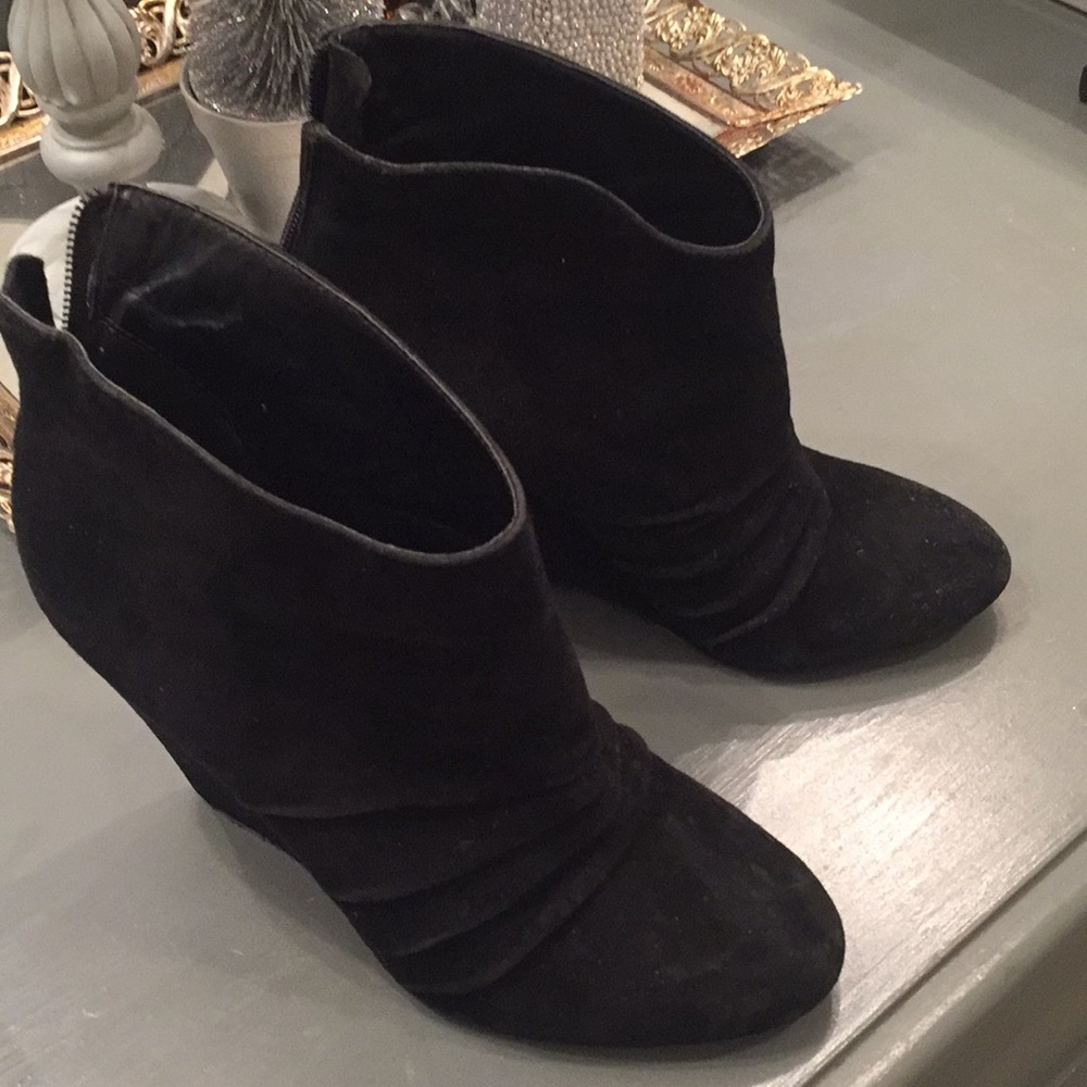 BCBG Black suede bootie