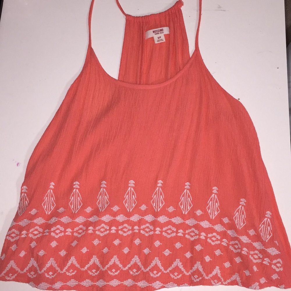 bright coral pink flowy tank top