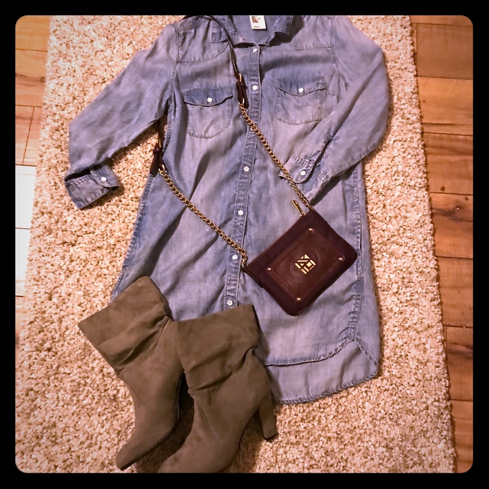 H&M Denim shirt dress with pockets