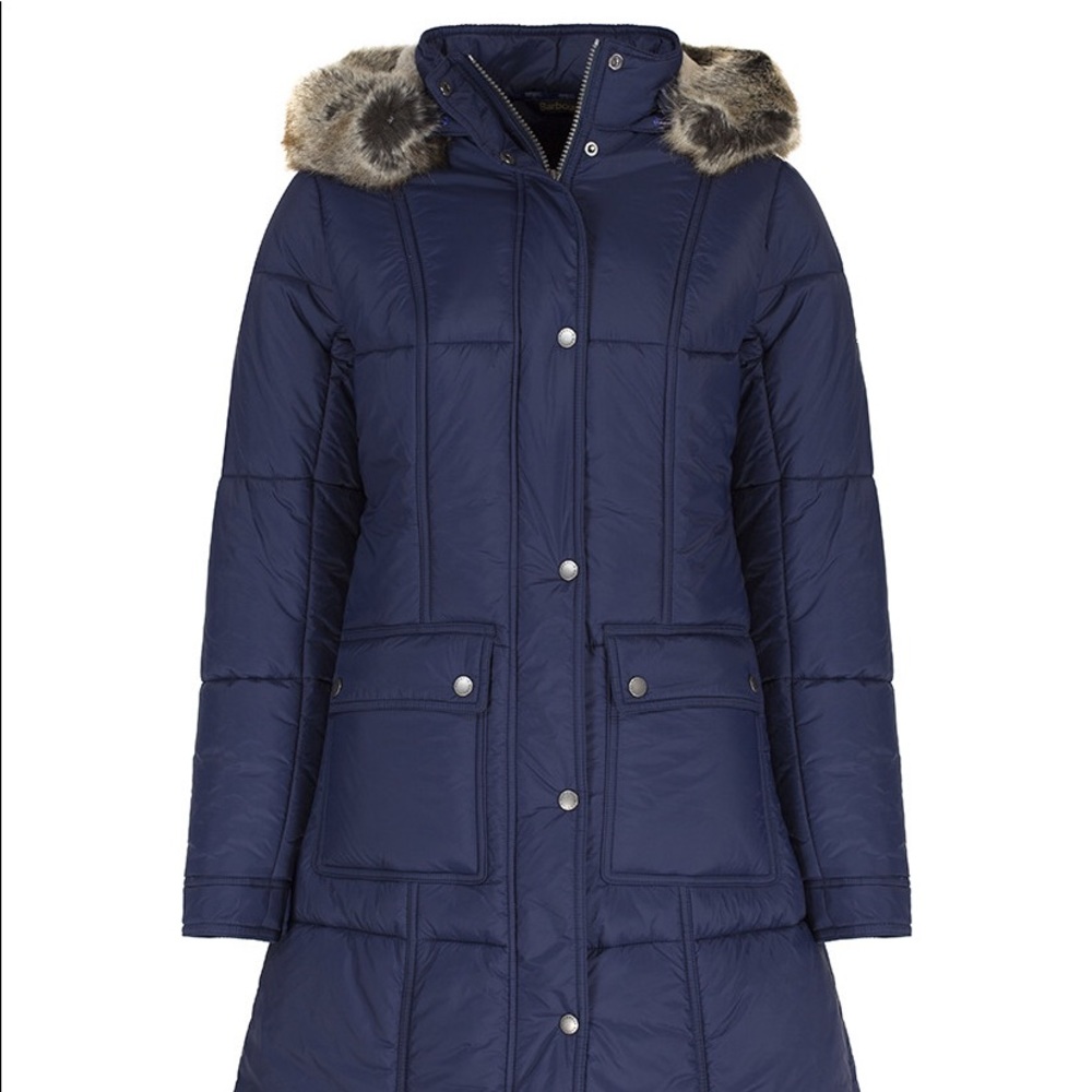 Brand New Barbour Quilted Jacket with Fur hood