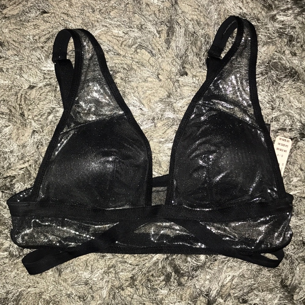 32B lined sparkly bralette NWT