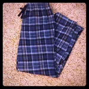 Blue men's plaid pajamas