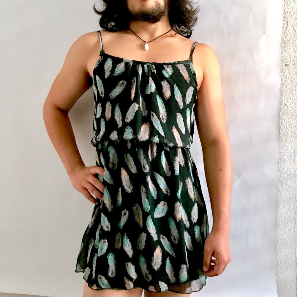 Feather patterned dress