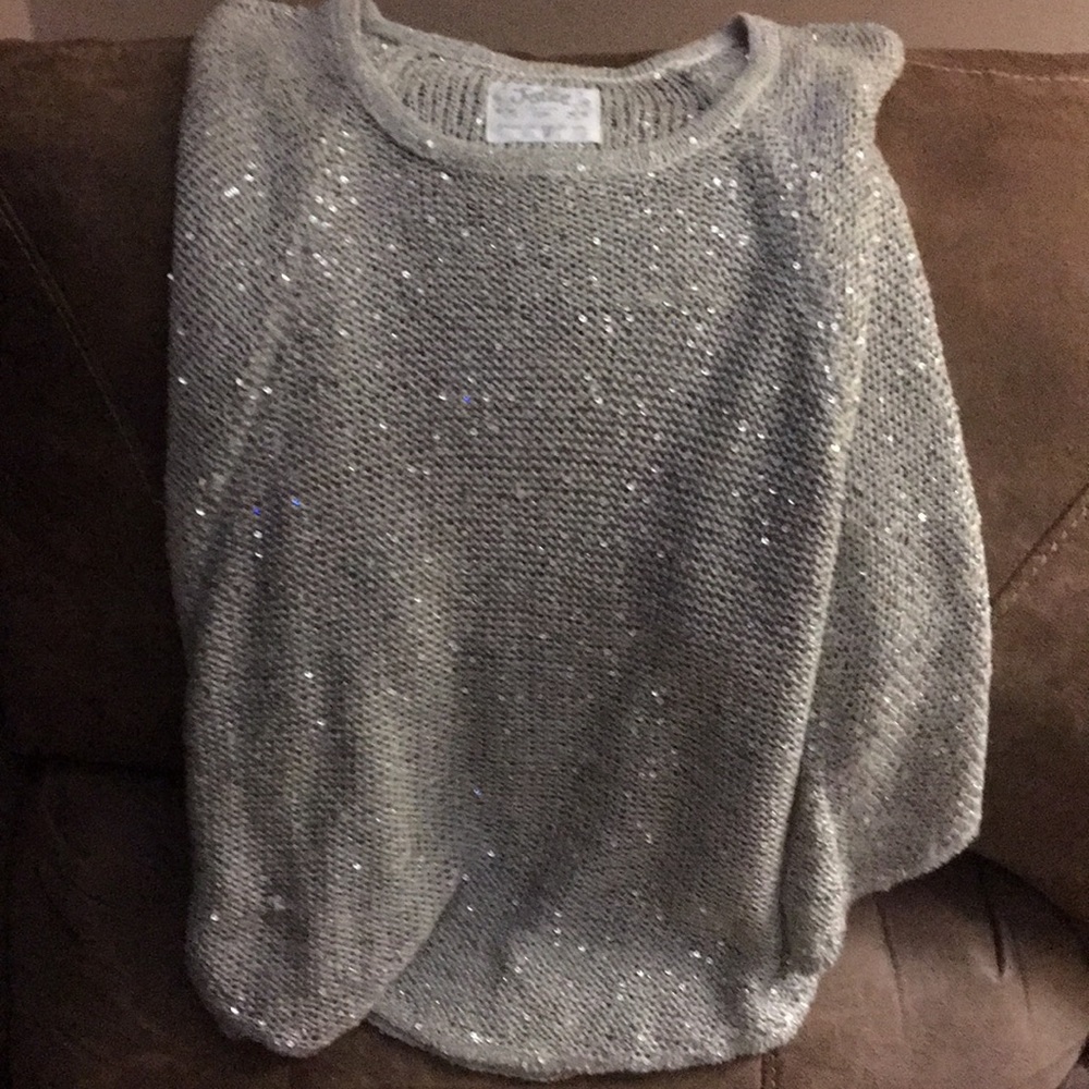 Justice silver sparkly sweater
