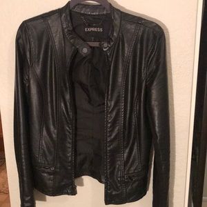 Express black leather jacket