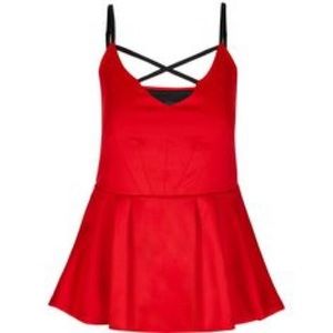 SEXY black & red City Chic peplum top!