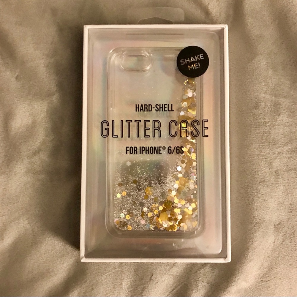 iPhone 6 / iPhone 6s Gold Glitter Case - Hard NWT