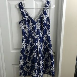 Adrianna Papell Floral Print A-Line Dress