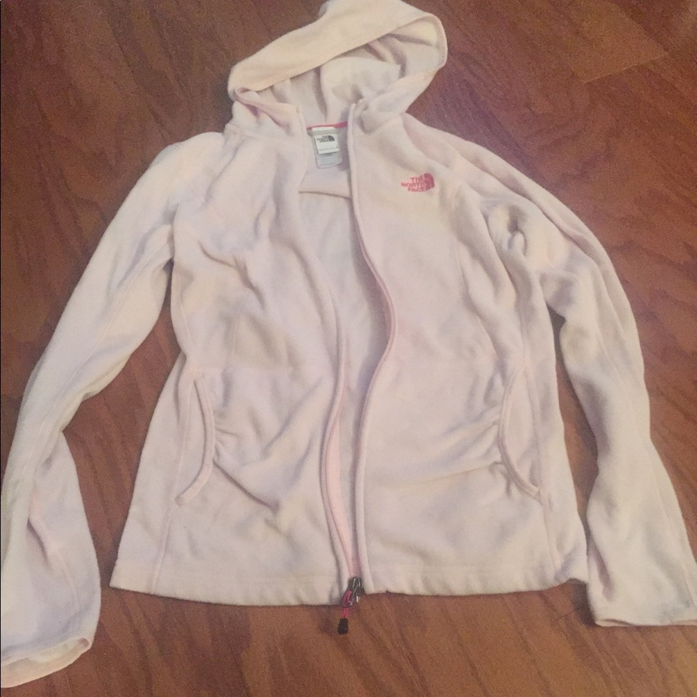North face size M hooded zip up jacket.
