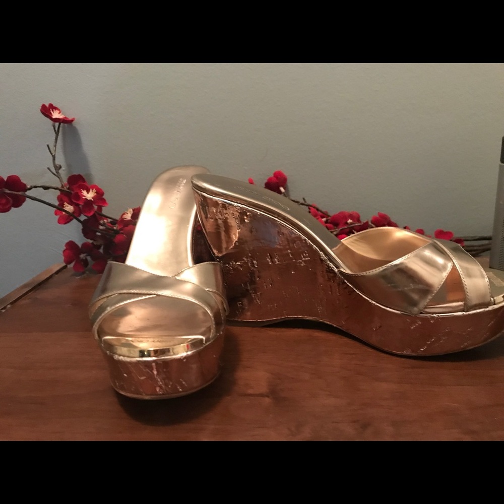 Gold wedge from Jimmy Choo