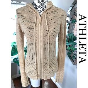 Athleta women zip up knit hoodie