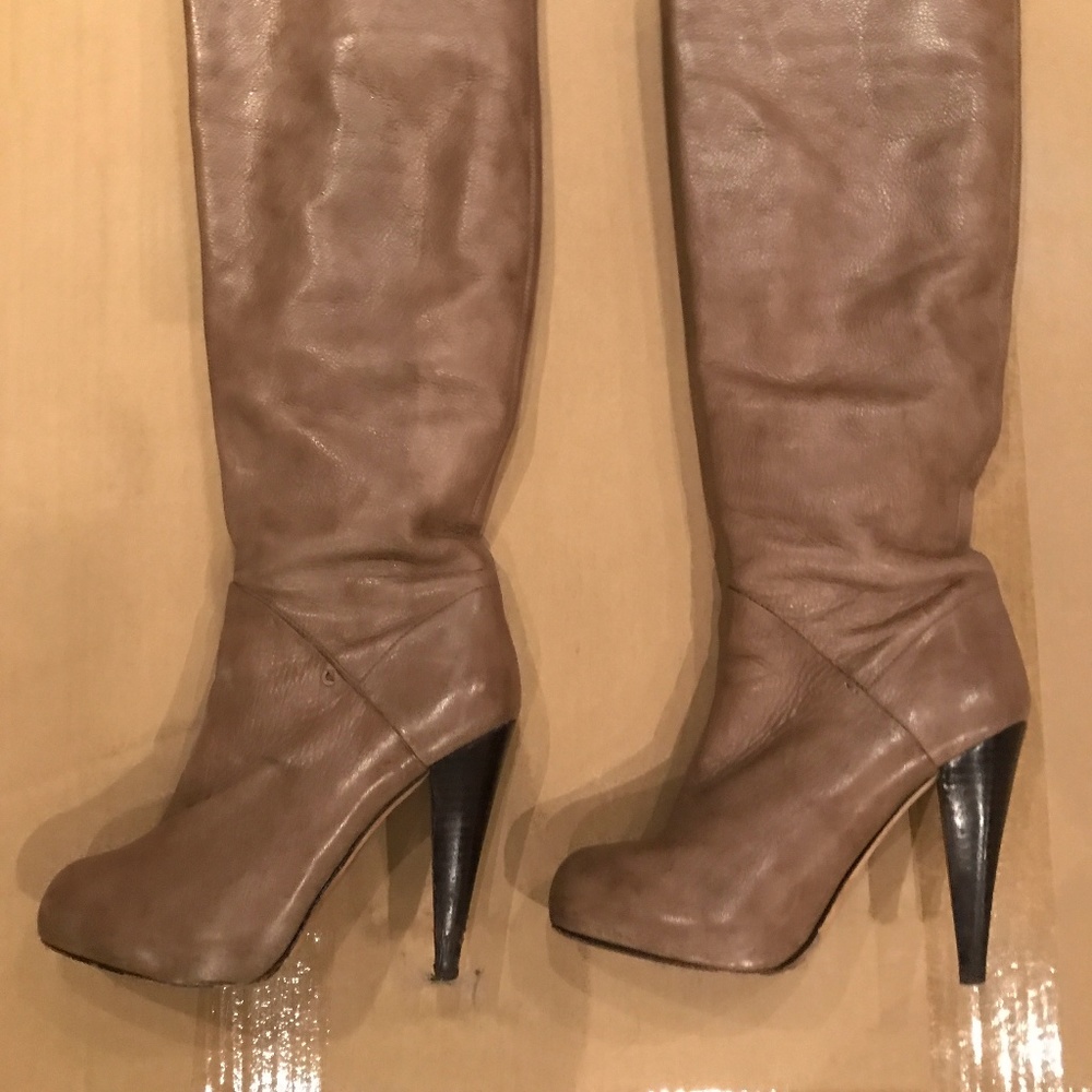 Dolce Vita Tan Taupe Heel Boots 6 - Picture 2 of 7