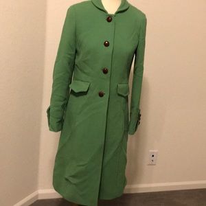 JCrew Long Green Wool Coat