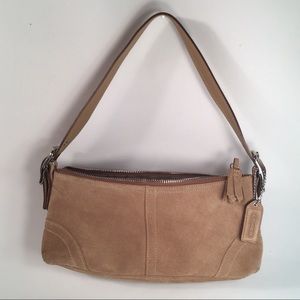 AUTHENTIC LIGHT BROWN SUEDE COACH PURSE