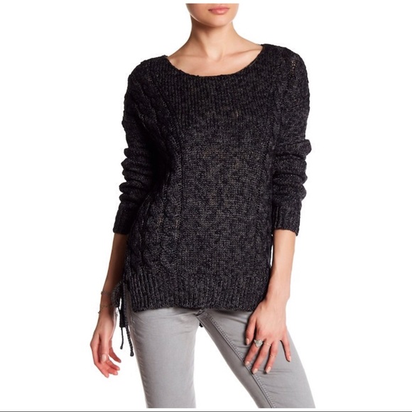 Lace Up, Back Detailed Knit Sweater Silver Jeans - Picture 3 of 6