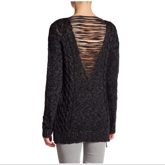 Lace Up, Back Detailed Knit Sweater Silver Jeans - Picture 2 of 6