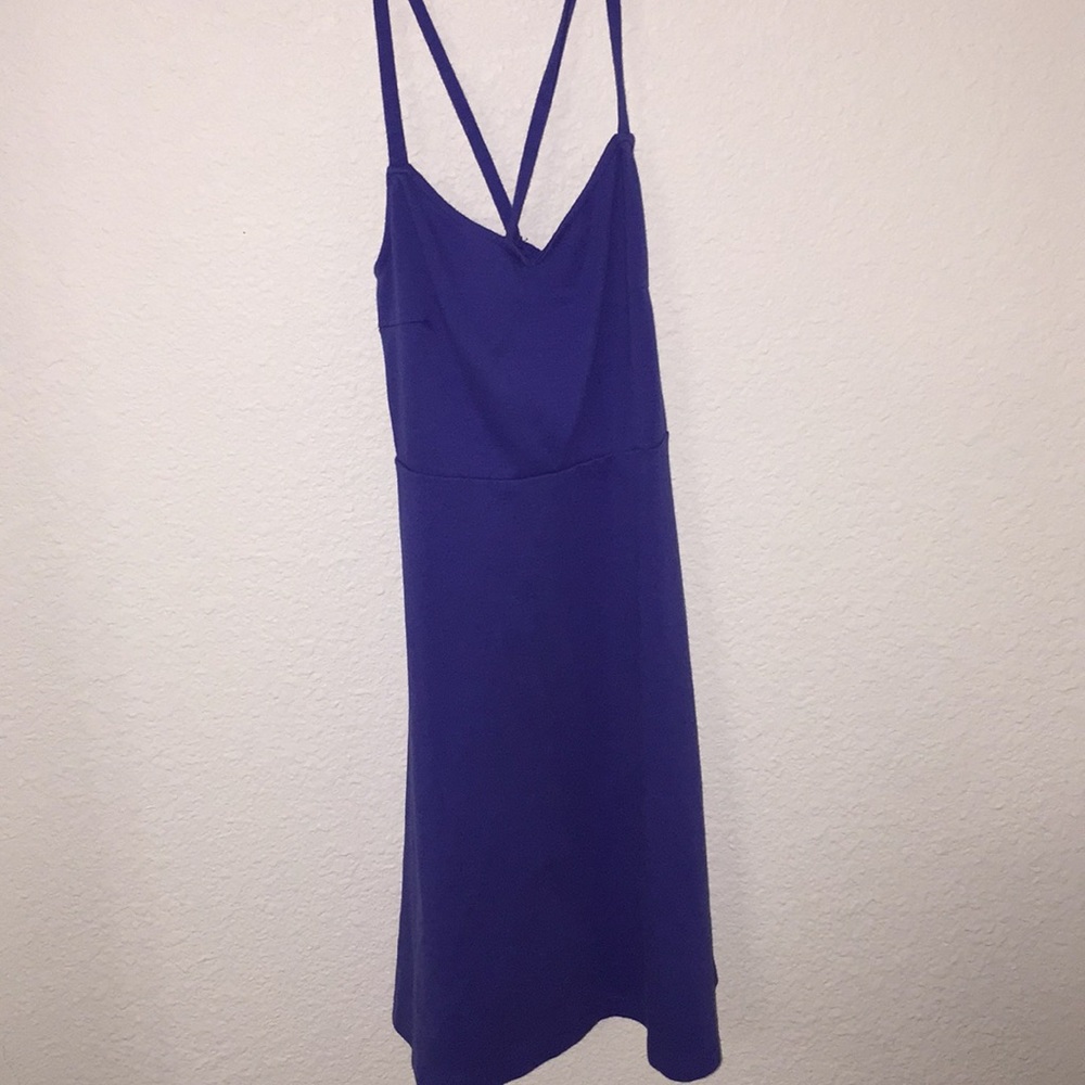 Purple crisscrossed strapped dress