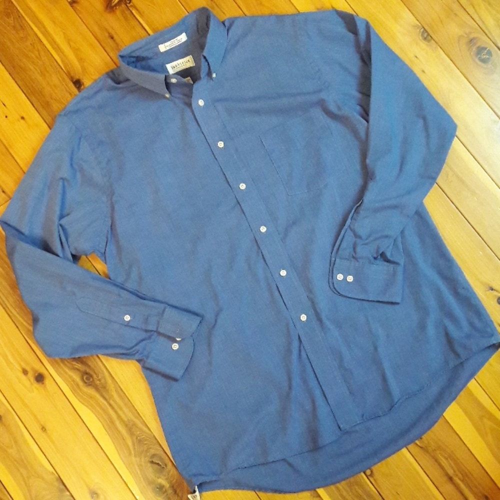 Van Heusen Blue Wrinkle Free Button Shirt