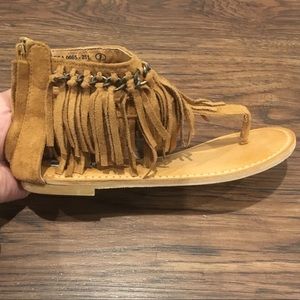 Suede Fringe Sandals