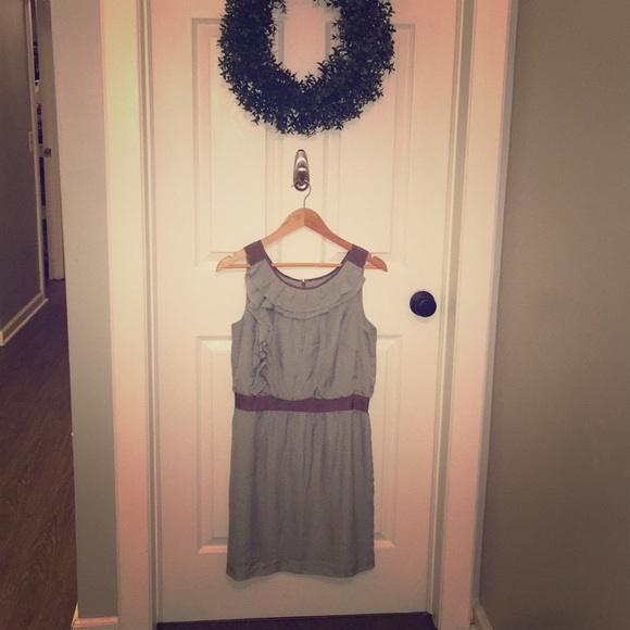 Taupe and Smokey blue dress - Picture 1 of 3