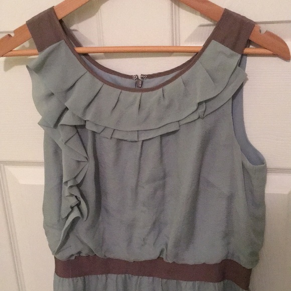 Taupe and Smokey blue dress - Picture 2 of 3