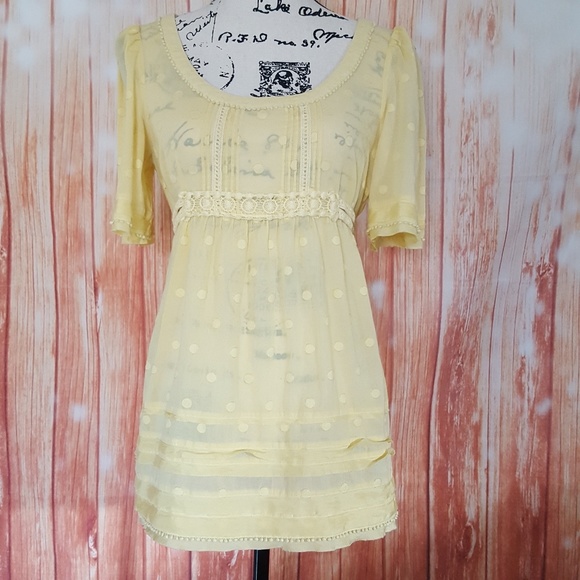 ADORABLE JUICY COUTURE SIDE ZIPPER YELLOW BLOUSE - Picture 1 of 6