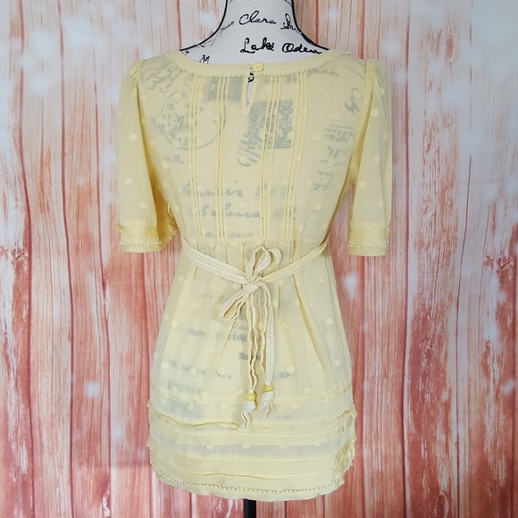 ADORABLE JUICY COUTURE SIDE ZIPPER YELLOW BLOUSE - Picture 3 of 6