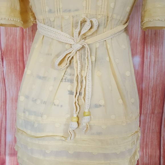 ADORABLE JUICY COUTURE SIDE ZIPPER YELLOW BLOUSE - Picture 5 of 6