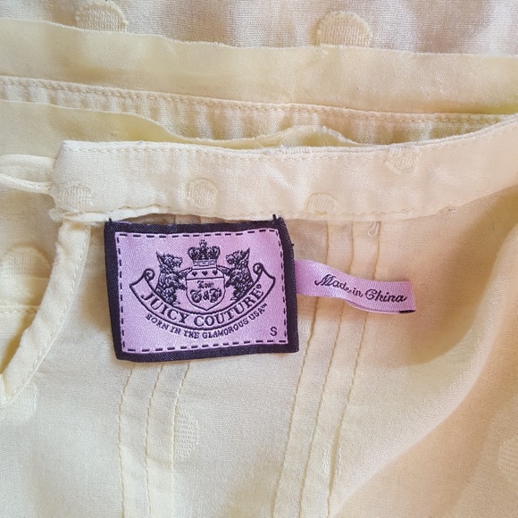 ADORABLE JUICY COUTURE SIDE ZIPPER YELLOW BLOUSE - Picture 6 of 6