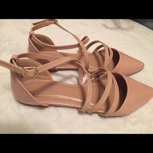 Nude Strappy Flats