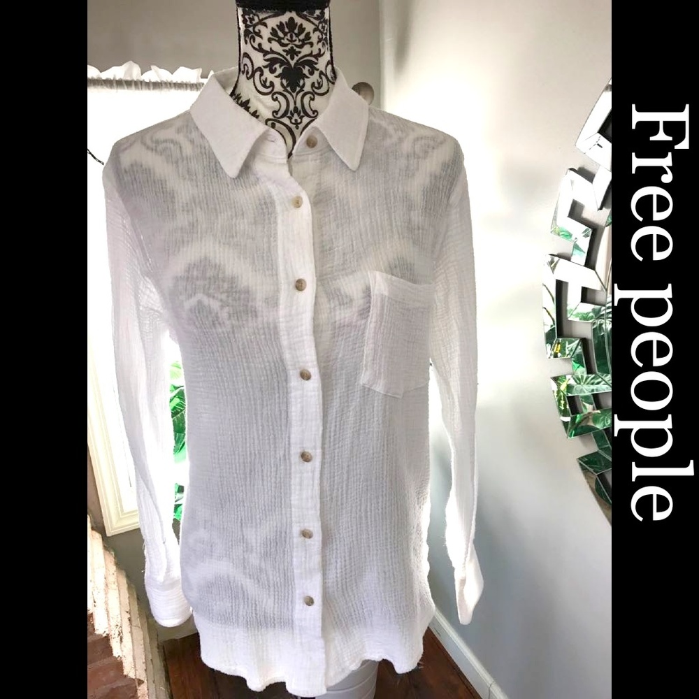 Free people button down long sleeve shirt
