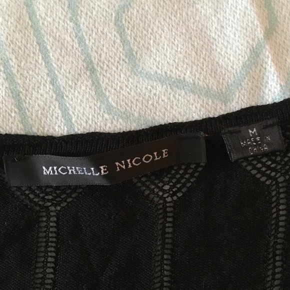 Michelle Nicole black short sleeve silk knit top - Picture 5 of 5