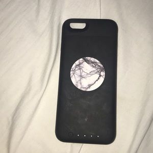 iphone 6/6s black mophie case with pop socket