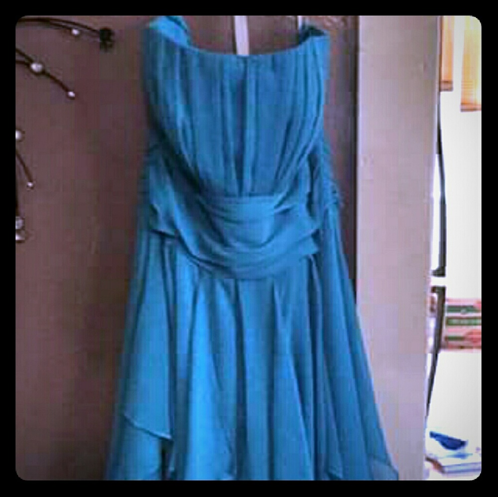 Turquoise high low dress