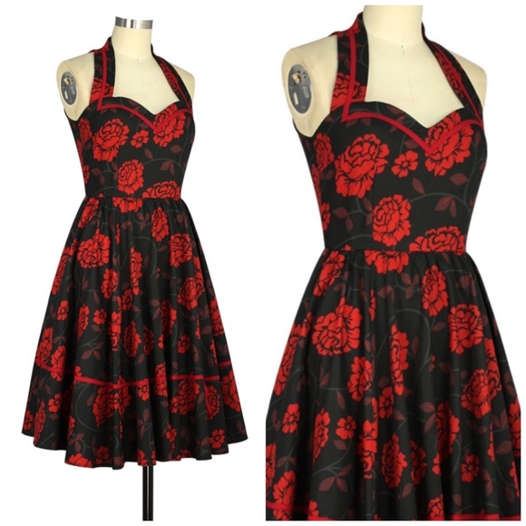 ❤️ Rose Swing Pocket Pin Up Dress - Picture 2 of 5