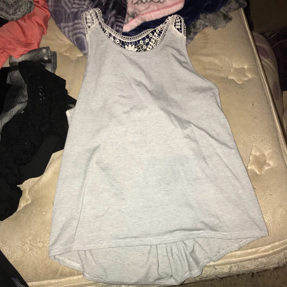 Striped tank w lace back