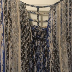 Blue black and gray multi colored Blouse