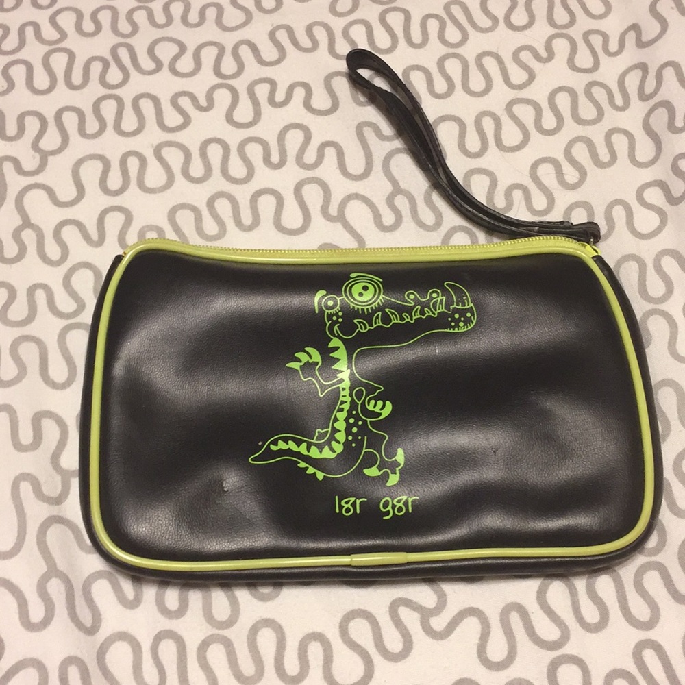 Black with Lime Green Trim Koie Wristlet