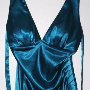 B. Smart Turqouise Halter Dress - Size 9/10