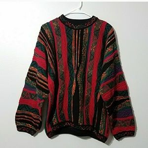 Norm Thompson multi color Coogi inspired sweater