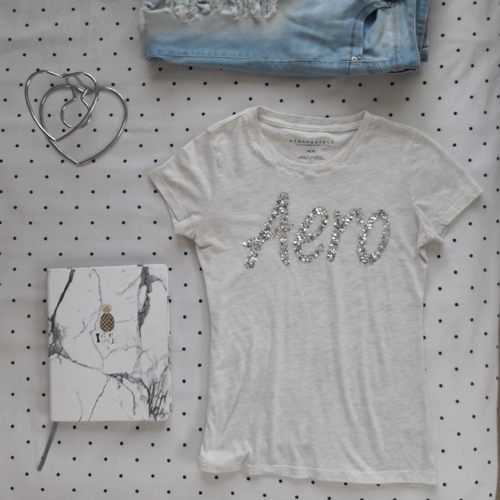 👑Light Grey Aero Classic Tee w/ SEQUINS😍