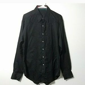 Robert Graham black embroidered button shirt