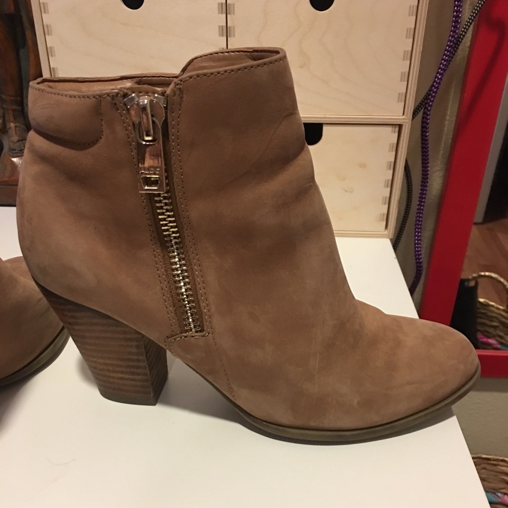 Brown suede booties. Aldo. Size 10.