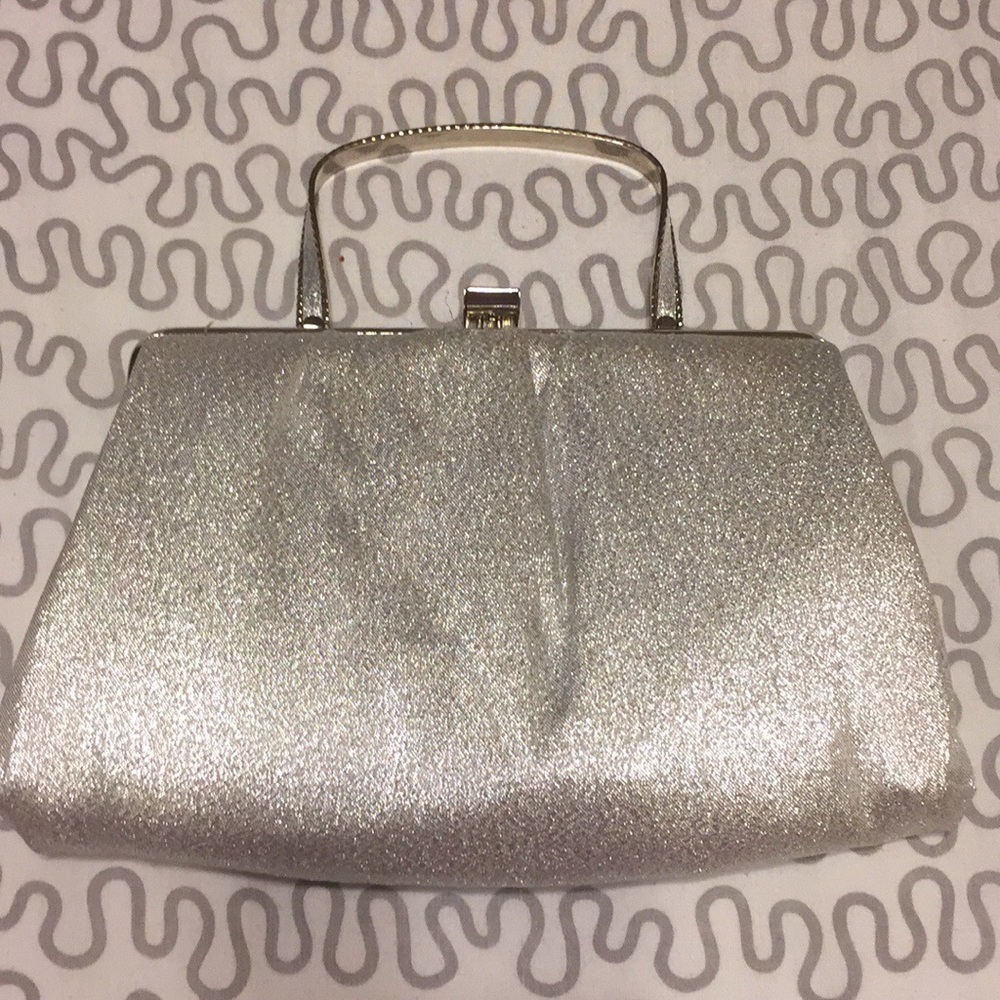 Vintage 60s Sliver Foil Ande Evening Clutch