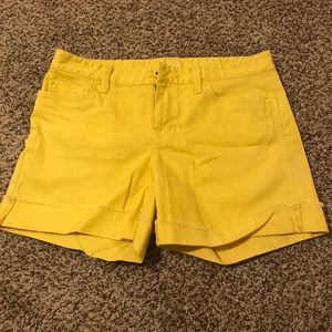 Yellow denim Loft shorts